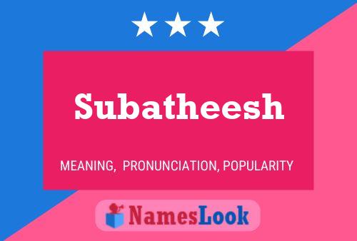 Subatheesh Name Poster