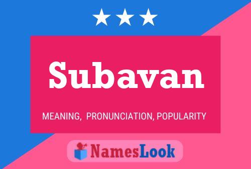 Subavan Name Poster