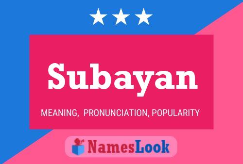 Subayan Name Poster