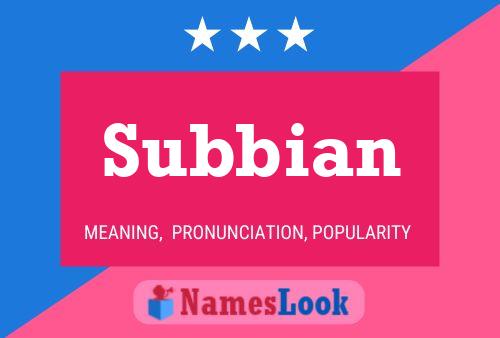 Subbian Name Poster