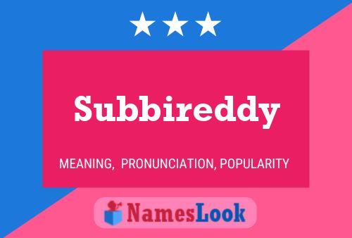 Subbireddy Name Poster