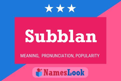 Subblan Name Poster