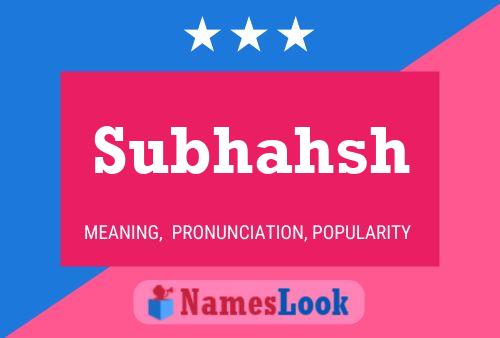 Subhahsh Name Poster