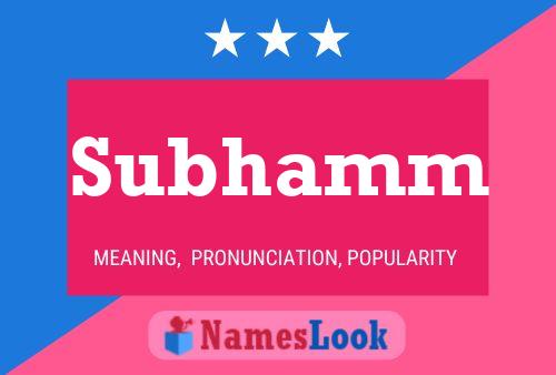 Subhamm Name Poster