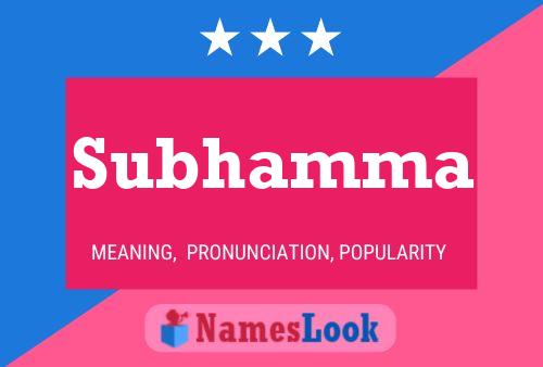 Subhamma Name Poster