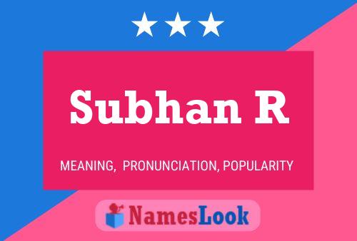 Subhan R Name Poster