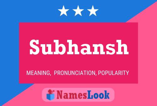 Subhansh Name Poster