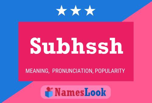 Subhssh Name Poster