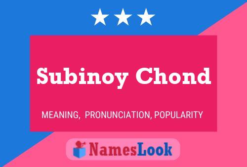 Subinoy Chond Name Poster