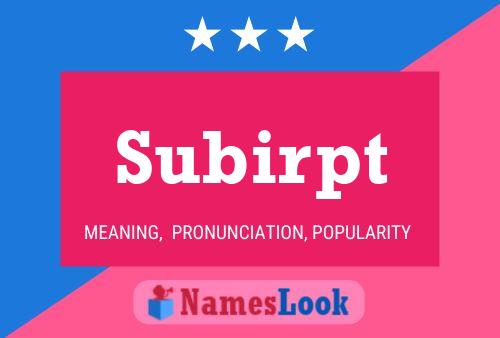 Subirpt Name Poster