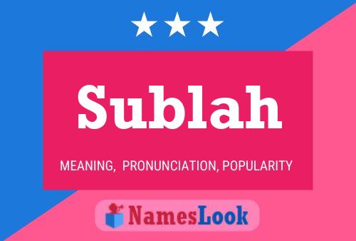 Sublah Name Poster