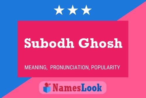 Subodh Ghosh Name Poster