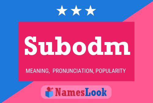 Subodm Name Poster