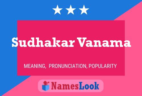 Sudhakar Vanama Name Poster