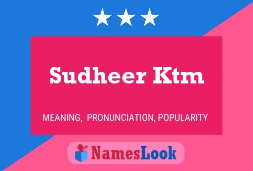 Sudheer Ktm Name Poster