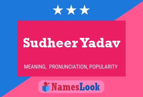 Sudheer Yadav Name Poster