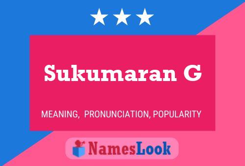 Sukumaran G Name Poster