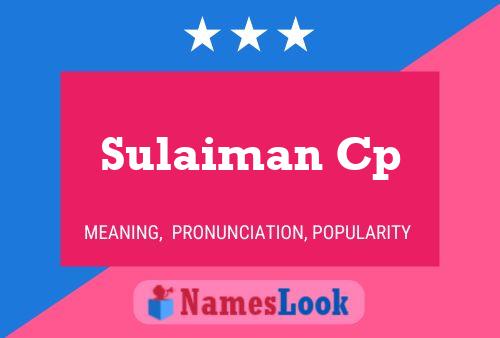 Sulaiman Cp Name Poster