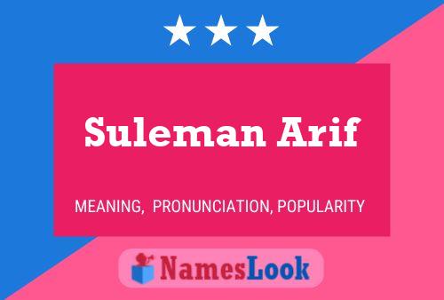 Suleman Arif Name Poster