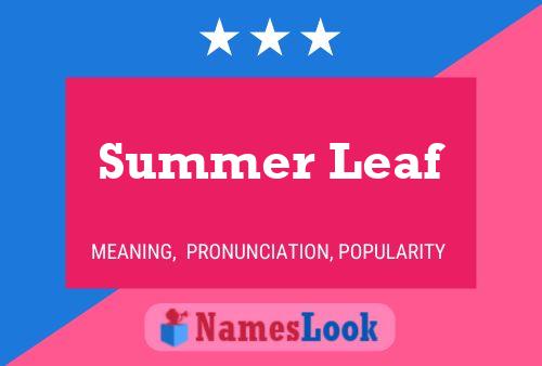 Summer Leaf Name Poster