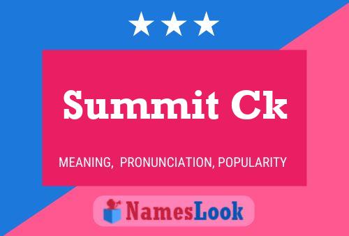 Summit Ck Name Poster