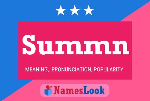 Summn Name Poster