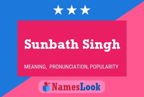 Sunbath Singh Name Poster