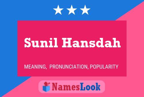 Sunil Hansdah Name Poster