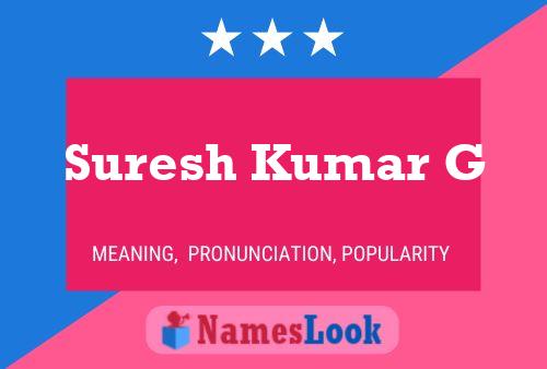 Suresh Kumar G Name Poster