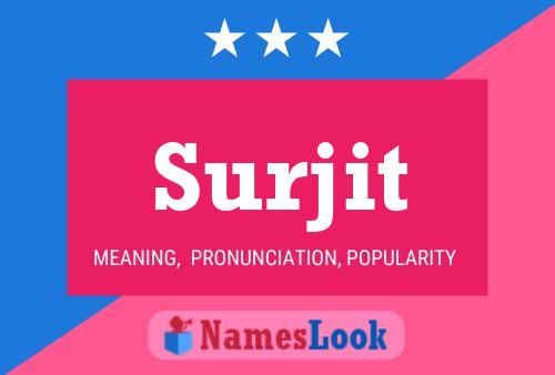 Surjit Name Poster