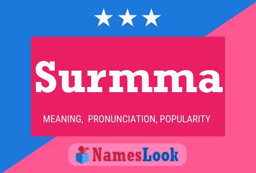 Surmma Name Poster