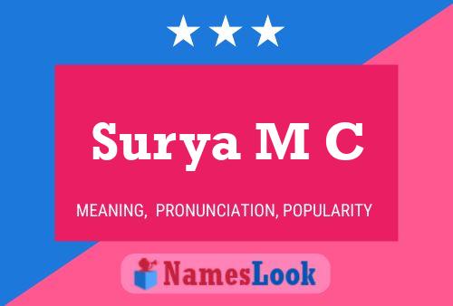 Surya M C Name Poster