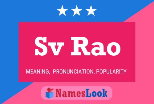 Sv Rao Name Poster