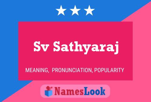 Sv Sathyaraj Name Poster