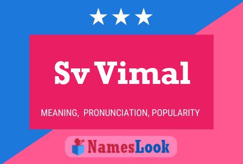 Sv Vimal Name Poster