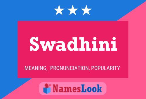 Swadhini Name Poster