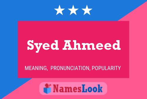 Syed Ahmeed Name Poster