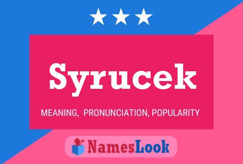 Syrucek Name Poster