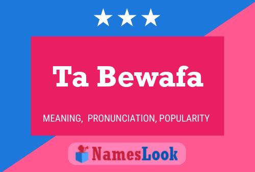 Ta Bewafa Name Poster