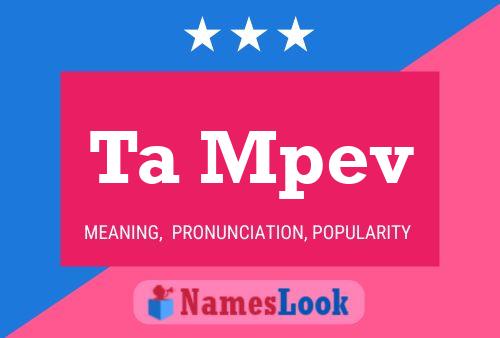 Ta Mpev Name Poster