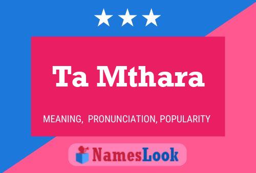 Ta Mthara Name Poster