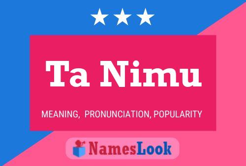 Ta Nimu Name Poster