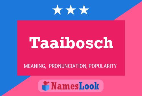 Taaibosch Name Poster