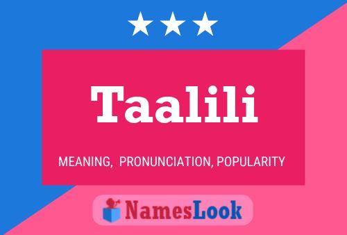 Taalili Name Poster