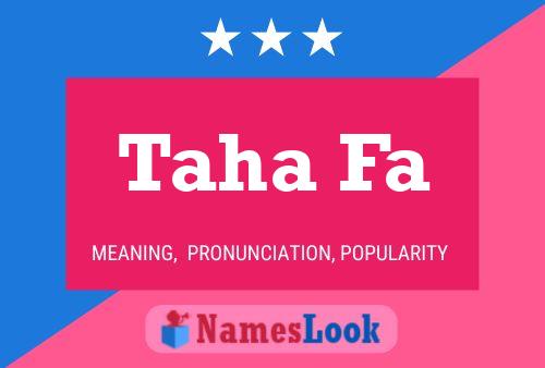 Taha Fa Name Poster