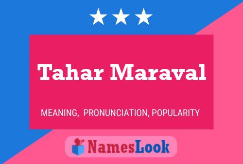 Tahar Maraval Name Poster