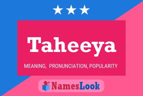 Taheeya Name Poster