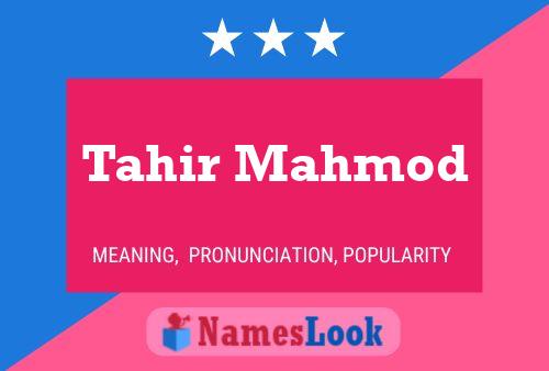 Tahir Mahmod Name Poster