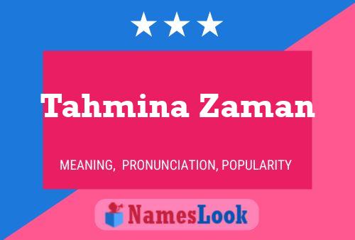 Tahmina Zaman Name Poster