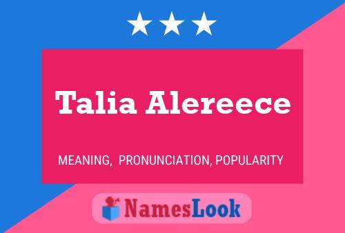 Talia Alereece Name Poster